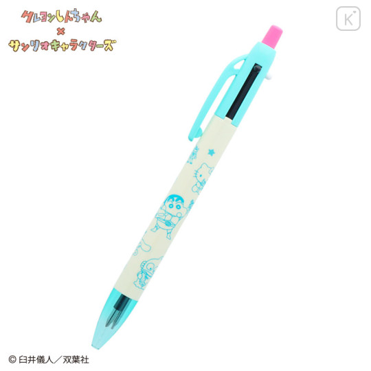 Japan Sanrio × Crayon Shinchan 2 Color Ballpoint Pen & Mechanical Pencil - Cinnamoroll & Hangyodon & Hello Kitty - 1