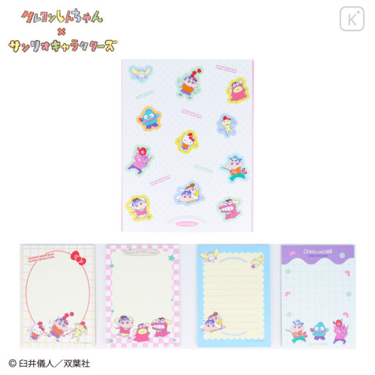 Japan Sanrio × Crayon Shinchan Flip Memo Pad - Pop - 1