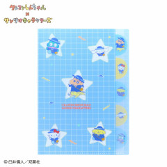 Japan Sanrio × Crayon Shinchan 5 Pockets A4 Clear File - Star