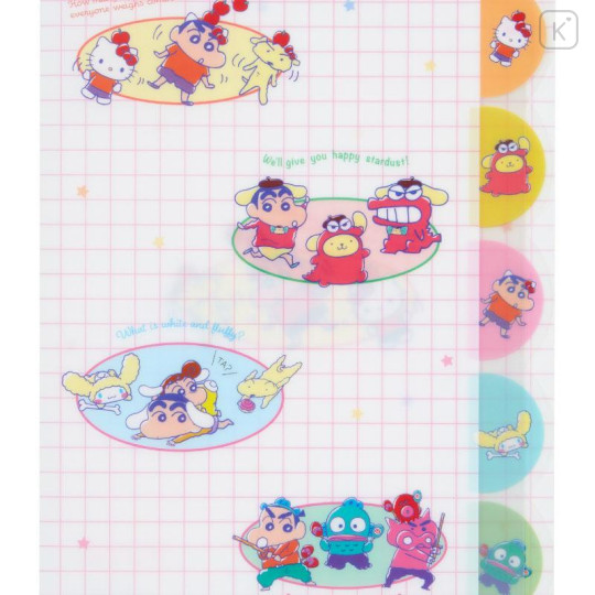 Japan Sanrio × Crayon Shinchan 5 Pockets A4 Clear File - Pop - 4