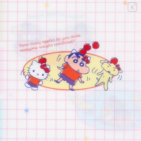 Japan Sanrio × Crayon Shinchan 5 Pockets A4 Clear File - Pop - 5