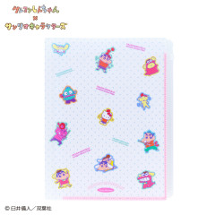 Japan Sanrio × Crayon Shinchan 6 Pockets A4 Clear File with Zipper - Pop