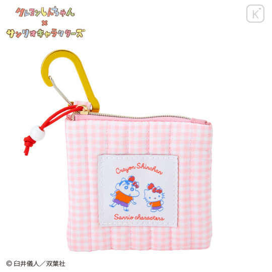 Japan Sanrio × Crayon Shinchan Pouch with Carabiner - Hello Kitty & Shinnosuke Nohara - 1