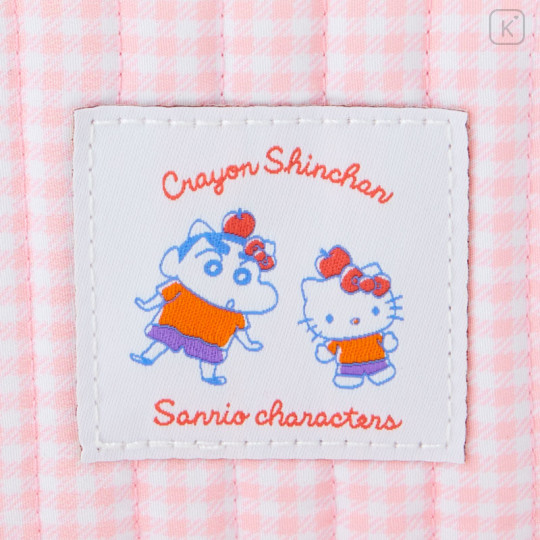 Japan Sanrio × Crayon Shinchan Pouch with Carabiner - Hello Kitty & Shinnosuke Nohara - 3