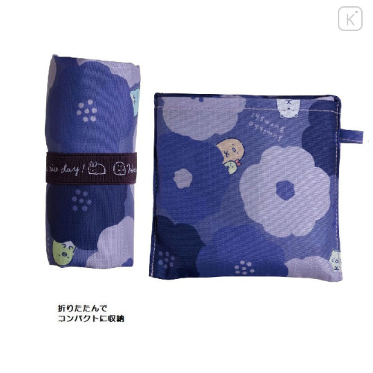 Japan San-X Eco Shopping Bag - Sumikko Gurashi / Purple Floral - 2