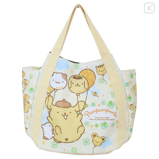 Japan Sanrio Balloon Mini Tote Bag - Pompompurin / Garden - 1