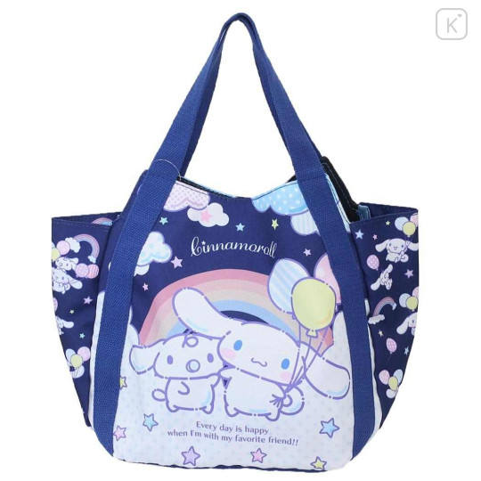 Japan Sanrio Balloon Mini Tote Bag - Cinnamoroll & Mlik / Sky Party - 1