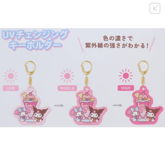 Japan Sanrio UV Changing Acrylic Keychain - Kuromi / Dessert - 3