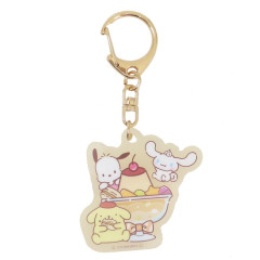 Japan Sanrio UV Changing Acrylic Keychain - Pochacco & Pompompurin & Cinnamoroll / Dessert