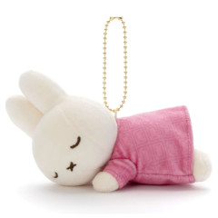 Japan Miffy Stuffed Mascot Ballchain - Sleeping Friend / Pink