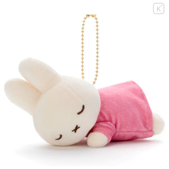 Japan Miffy Stuffed Mascot Ballchain - Sleeping Friend / Pink - 3