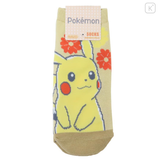 Japan Pokemon Socks - Pikachu / Flower - 1