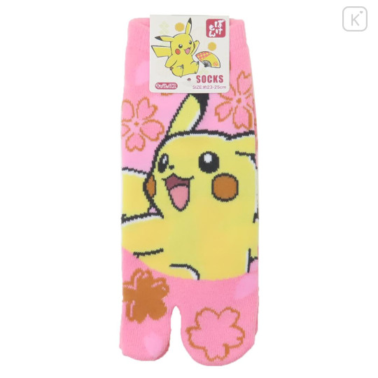 Japan Pokemon Women's Tabi Socks - Pikachu / Pink - 1