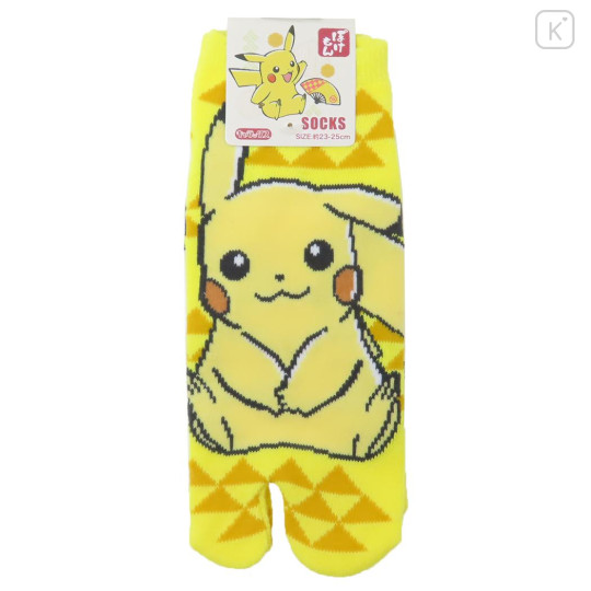 Japan Pokemon Women's Tabi Socks - Pikachu / Yellow - 1