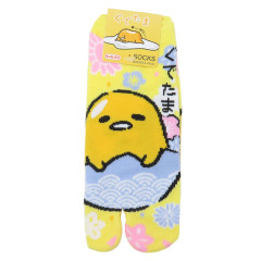 Japan Sanrio Women's Tabi Socks - Gudetama / Flower Yellow