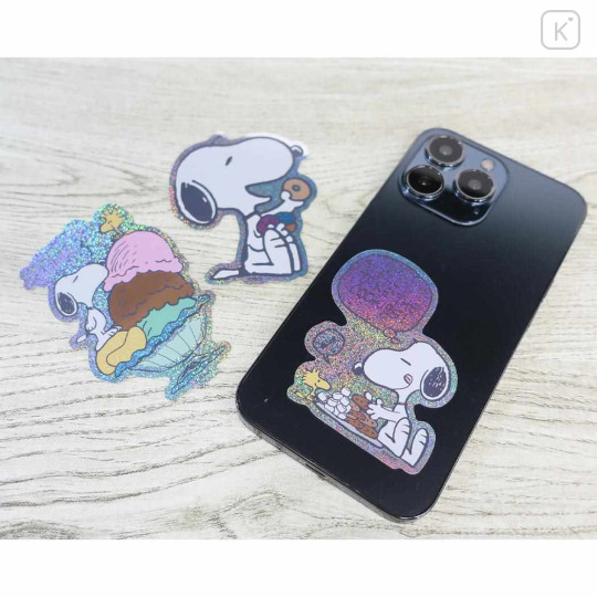 Japan Peanuts Hologram Vinyl Sticker - Snoopy / Yummy Blue - 2