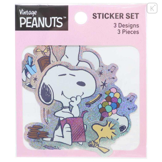 Japan Peanuts Hologram Vinyl Sticker - Snoopy / Yummy Pink - 1