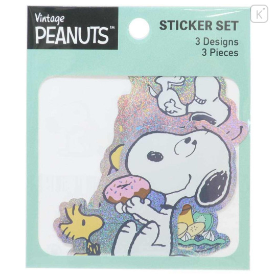 Japan Peanuts Hologram Vinyl Sticker - Snoopy / Yummy Green - 1