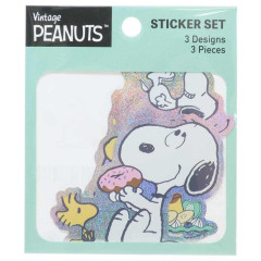 Japan Peanuts Hologram Vinyl Sticker - Snoopy / Yummy Green