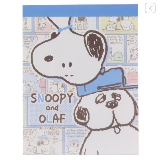 Japan Peanuts Mini Notepad - Snoopy & Brother Olaf Comic - 1