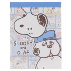 Japan Peanuts Mini Notepad - Snoopy & Brother Olaf Comic