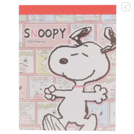 Japan Peanuts Mini Notepad - Snoopy Comic - 1