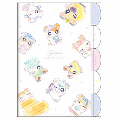 Japan Hamtaro 5 Pockets A4 Clear File - Friends / White