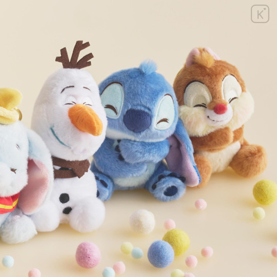 Japan Disney Store Fluffy Plush Keychain - Stitch : Cutesy Act Gyutto Cute - 6