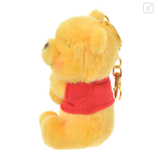 Japan Disney Store Fluffy Plush Keychain - Pooh : Cutesy Act Gyutto Cute - 2