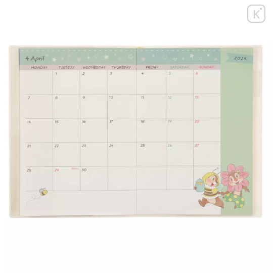 Japan Disney Store B6 Planner Monthly Schedule Book - Chip & Dale : 2025 - 4