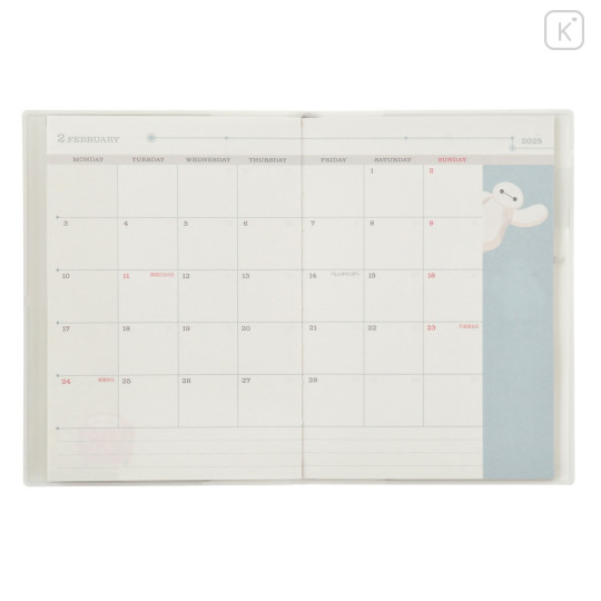 Japan Disney Store B6 Planner Monthly Schedule Book - Baymax : 2025 - 8