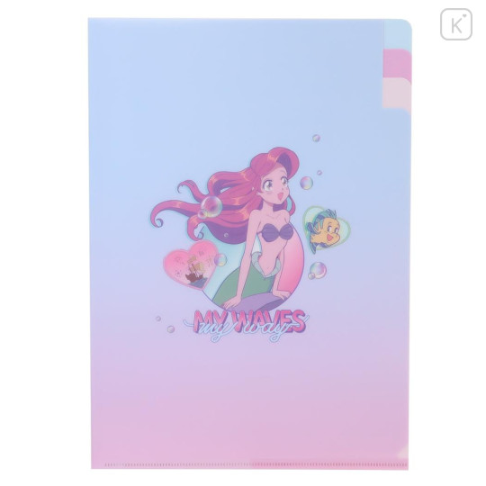 Japan Disney 3 Pockets A4 Index File - Ariel / Smile Japan Girl Comic - 1