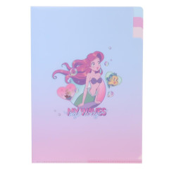 Japan Disney 3 Pockets A4 Index File - Ariel / Smile Japan Girl Comic