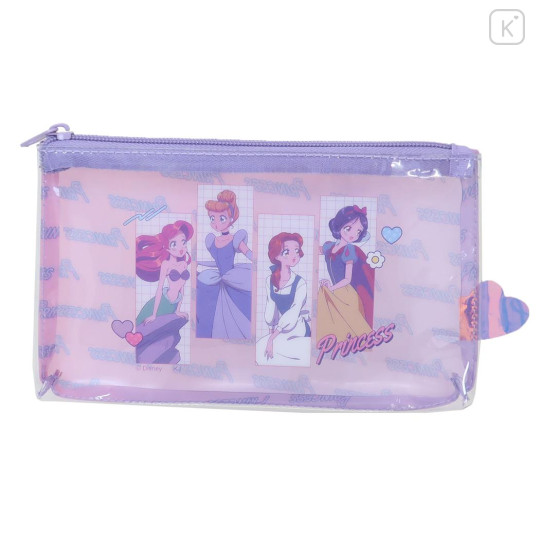 Japan Disney Flat Clear Pouch - Princesses / Smile Japan Girl Comic - 1