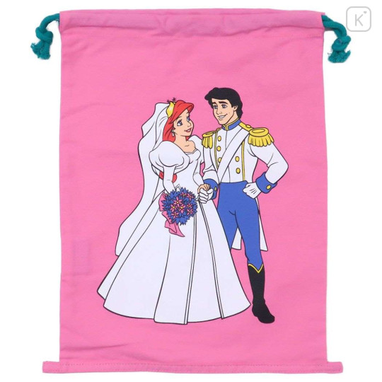 Japan Disney Drawstring Pouch - Ariel & Prince / Wedding - 1