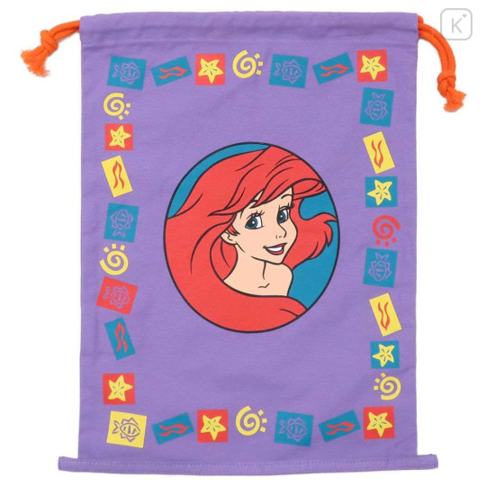 Japan Disney Drawstring Pouch - Ariel / Purple - 1