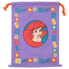 Japan Disney Drawstring Pouch - Ariel / Purple