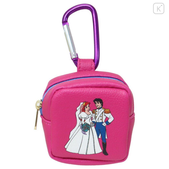 Japan Disney Mini Pouch with Carabiner - Ariel & Prince / Wedding - 1