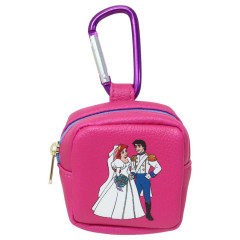 Japan Disney Mini Pouch with Carabiner - Ariel & Prince / Wedding