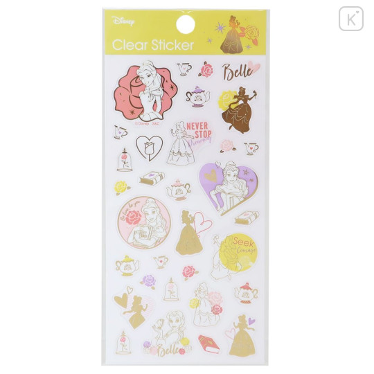 Japan Disney Clear Sticker - Belle / Pastel - 1