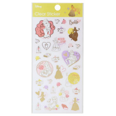 Japan Disney Clear Sticker - Belle / Pastel