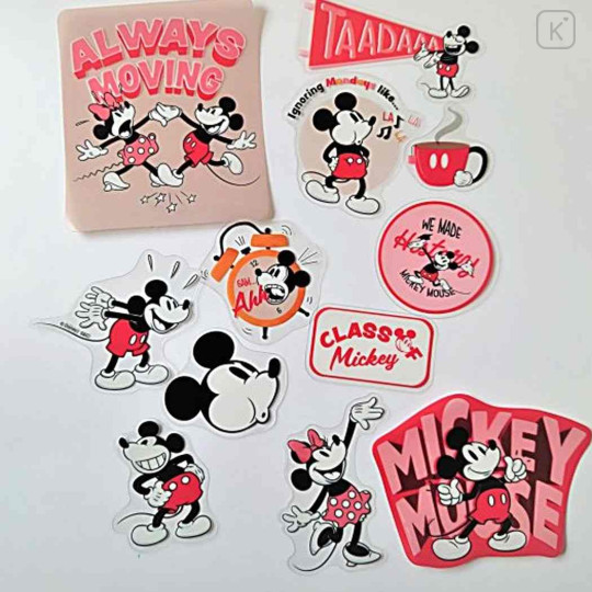 Japan Disney Big Flake Sticker Set - Mickey Mouse & Minnie Mouse : Classic - 2