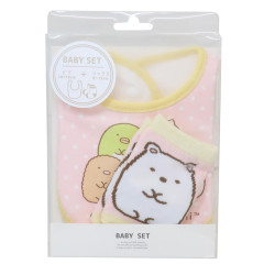 Japan San-X Bib & Socks Set - Sumikko Gurashi / Shirokuma Pink