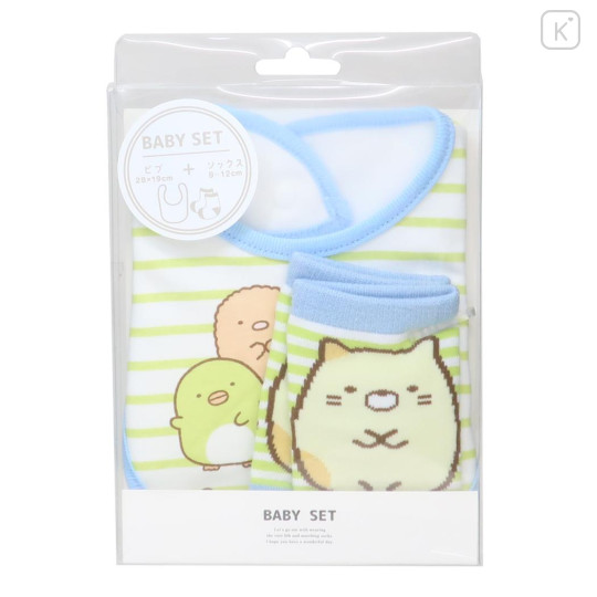 Japan San-X Bib & Socks Set - Sumikko Gurashi / Neko Green - 1