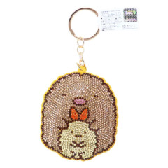 Japan San-X Glitter Deco Key Holder - Sumikko Gurashi / Tonkatsu & Ebifurai