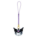 Japan Sanrio Original Face-shaped Bell Netsuke - Kuromi - 1