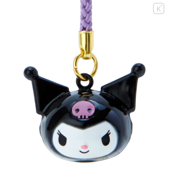 Japan Sanrio Original Face-shaped Bell Netsuke - Kuromi - 2