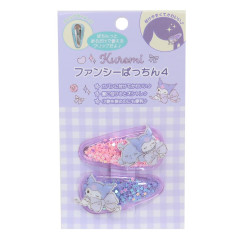 Japan Sanrio Hair Clip 2pcs Set - Kuromi Wink / Glitter Stars