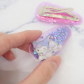 Japan Sanrio Hair Clip 2pcs Set - Kuromi Wink / Glitter Stars - 2