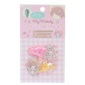 Japan Sanrio Hair Clip 2pcs Set - My Melody Wink / Glitter Stars - 1